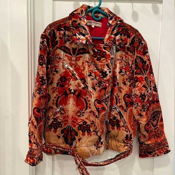 NEW Free People Bailey Velvet Moto Jacket.Size S - Picture 6 of 16